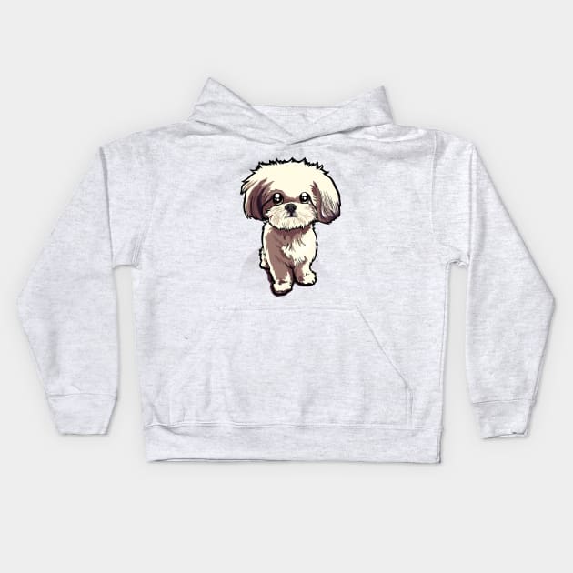 Shih Tzu Kids Hoodie by binarygod